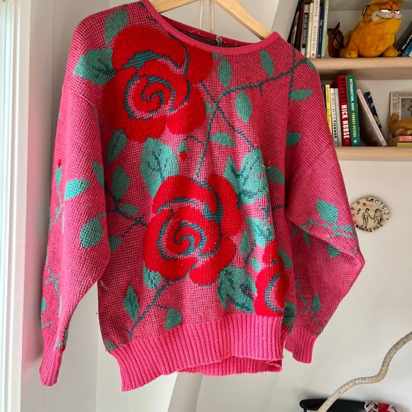 Vintage Italian Rose Sweater pink - Picture 7 of 12